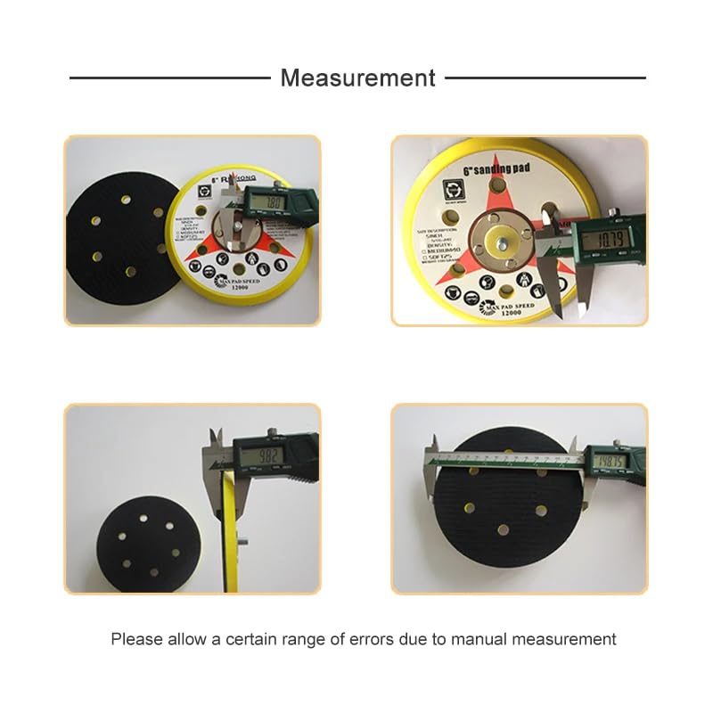 Platorello Di Supporto Per Levigatrice A 6 Fori Da 6 Pollici Platorello Di Backup 5-16 "-24 Filettatura Per Dischi Abrasivi Con Gancio E Anello Accessori Per Utensili Elettrici