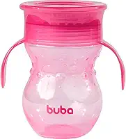Copo 360º Com Alça Rosa, Buba, Rosa