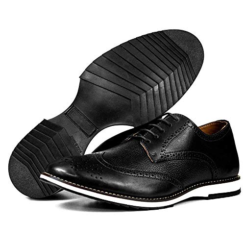 Sapato Casual Brogue Premium Couro Camurça Confort Social Mr Light cor:Preto;Tamanho:41