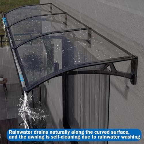 Auvent de porte d'entrée en polycarbonate avec support aluminium et évier