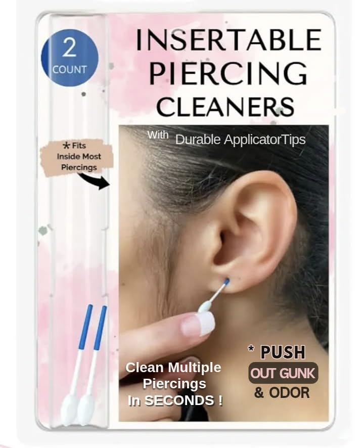 Insertable Piercing Cleaners Sturdy Tips Push Out...