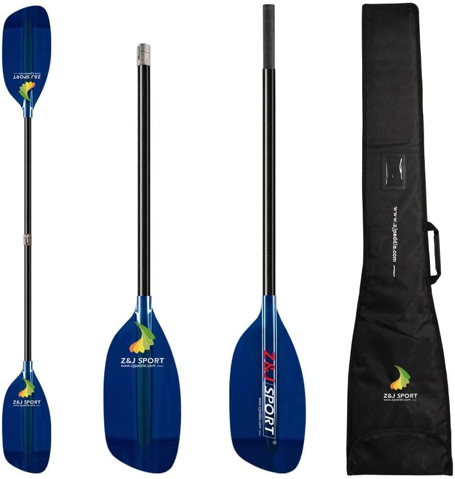 Z&J SPORT Whitewater Kayak Paddle, Durable Translucent Fiberglass Kayak Paddle Blade with Carbon Shaft for Whitewater,River Running, Creeking or Coastal Rock Gardening Z&J SPORT Whitewater Kayak Paddle, Durable Translucent Fiberglass Kayak Paddle Blade with Carbon Shaft for Whitewater,River Running, Creeking or Coastal Rock Gardening
