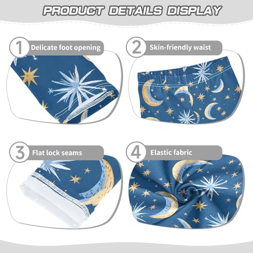 Moon and Stars Girls Leggings Ultra Soft Compression Yoga Gym Pants for Kids 4-10T3
