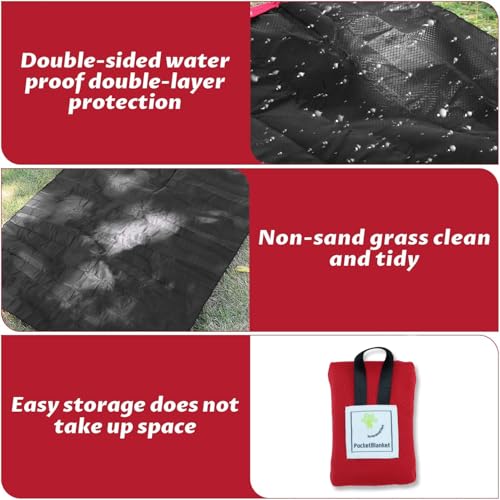 Qianeffort Mini Pocket Picnic Blanket,Lightweight Camping Blanket Waterproof Travel Blanket,Small Picnic Blanket,Beach Mats Sand Free Beach Blanket,Pocket Blanket for Outdoor Camping Hiking Travel - Image 4