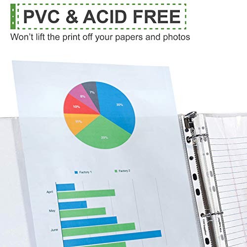 TYH Supplies 400-Pack Economy 11 Hole Non Glare Sheet Protectors 8-1/2 x 11 Inch Non Vinyl Acid Free Matte Top Loading