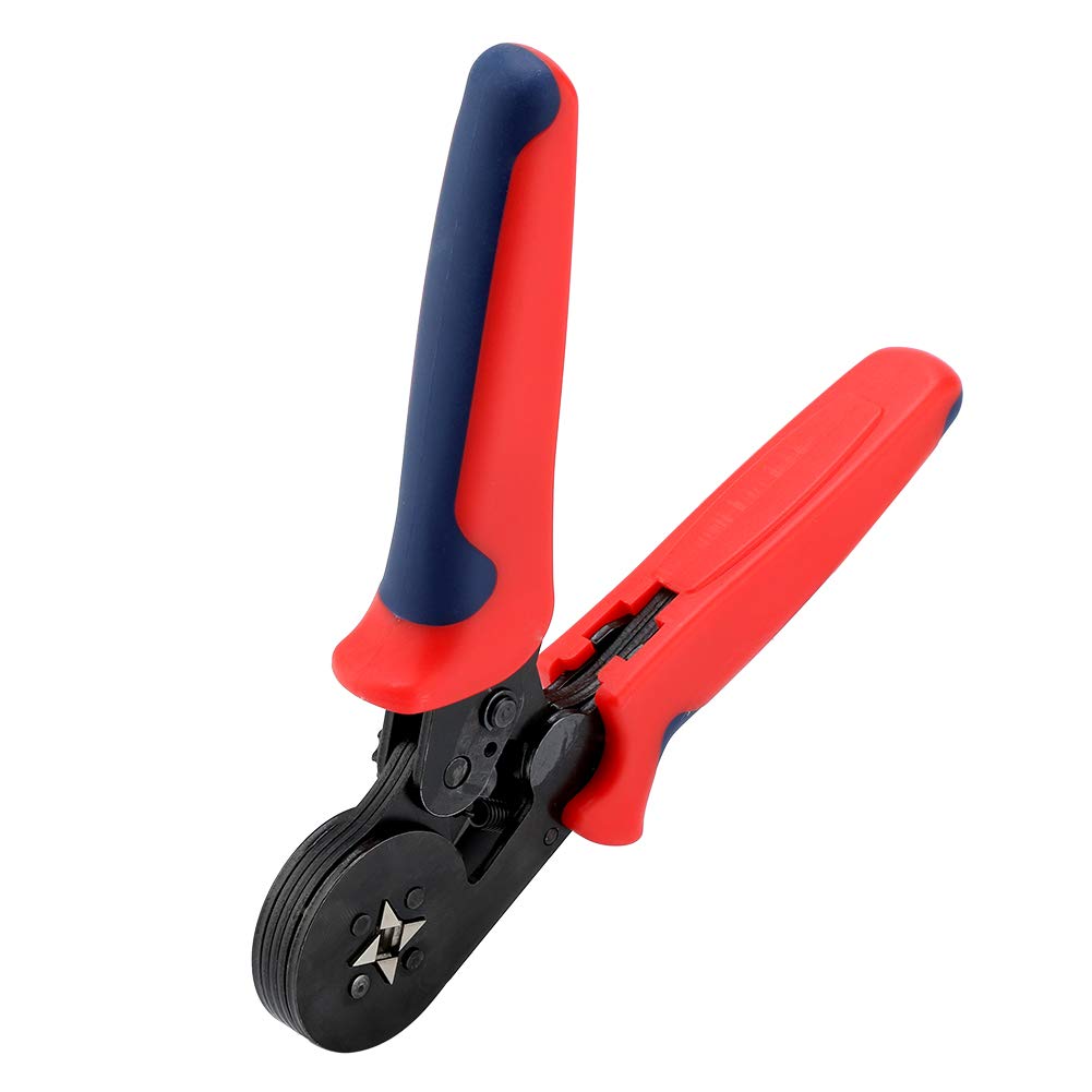 Pinza a crimpare per terminali a cricchetto e set di utensili spelafili con 1200 connettori terminali per cavi elettrici, testa in acciaio e piastra di pressione, impugnatura