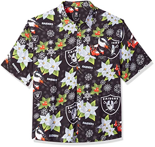 Oakland Raiders NFL Mens Mistletoe Button Up Shirt - XXL