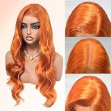 Su Mei.s Ginger Lace Front Wig, 6x5 Wear and Go Glueless Body Wave Synthetic lace front Wigs for Black Women, 26Inch Pre Plucked Pre Cut HD Lace Frontal Wig With Baby Hair (Ginger Orange, 6x5)