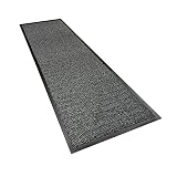 Ultralux Fußmatte mit Kratzfasern für Innenbereiche | 90 x 300 cm | Schmutzfangmatte mit Fasern aus Polypropylen und antirutsch Vinylrücken | grau | für drinnen | viele Größen