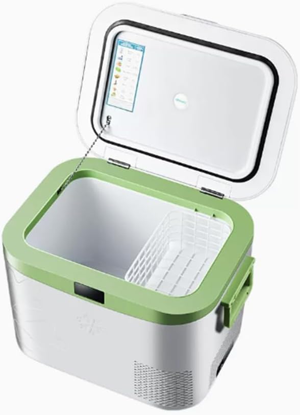 ASSYA Portable Car Refrigerator 18L Mini Fridge Cooler with Compressor Refrigerator 12 Volt for Outdoor, Home Use, Driving, Green
