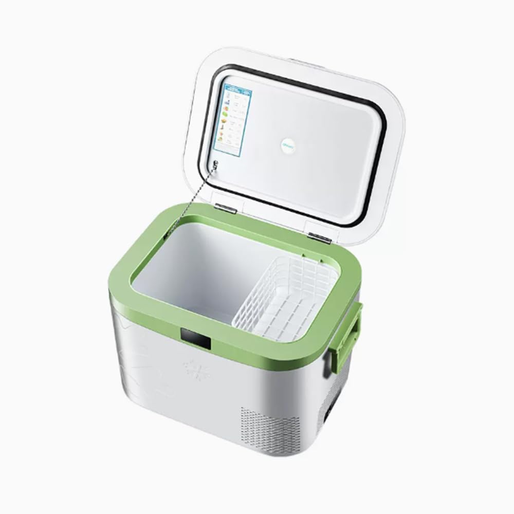 ASSYA Portable Car Refrigerator 18L Mini Fridge Cooler with Compressor Refrigerator 12 Volt for Outdoor, Home Use, Driving, Green