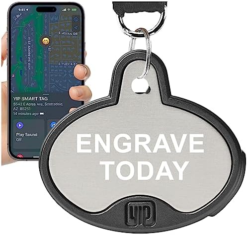 YIP Smart Tag ID Tag and Finder - Works with Apple Find My, Oval, Silver