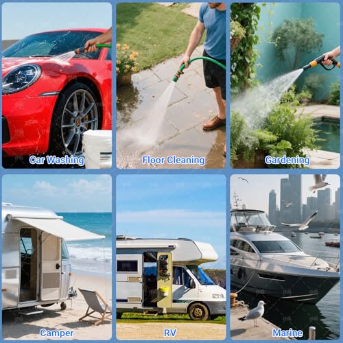 Exhoper RV Water Pump, 12V DC Water Pressure Pump with Pressure Switch, Self Priming Diaphragm 5.0 GPM 55 PSI, for RV Marine Yacht Lawn Garden