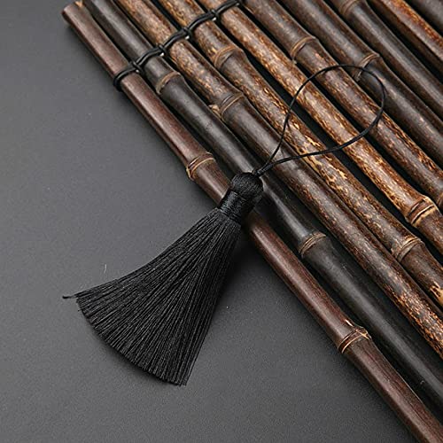 ZYHYCH 5/10/20 pièces/Lot 8 cm de long gland en soie multicolore, pour boucle d'oreille pendentif à breloque en Satin glands bricolage résultats de fabrication de bijoux, noir, 5 pièces Cover