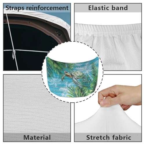 Image of Turtle Leaves Car Hood Cover Stretch Polyester Protector for Car Hood Removable Automotive Accessories for Most Automotive Sedans Trucks Pickup SUVs