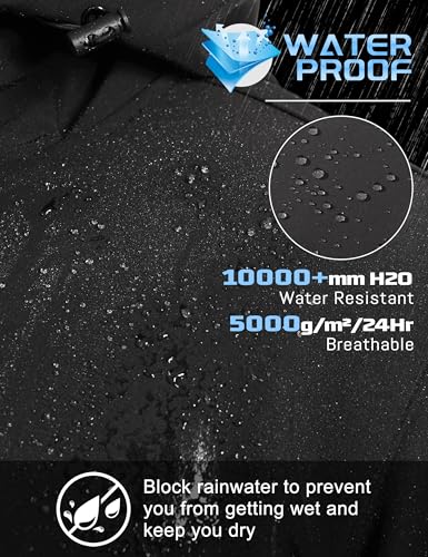 TACVASEN Men's Hooded Softshell Jacket Lightweight Waterproof Fleece Lined Windbreaker Rain Jacket Winter Outdoor Hiking3