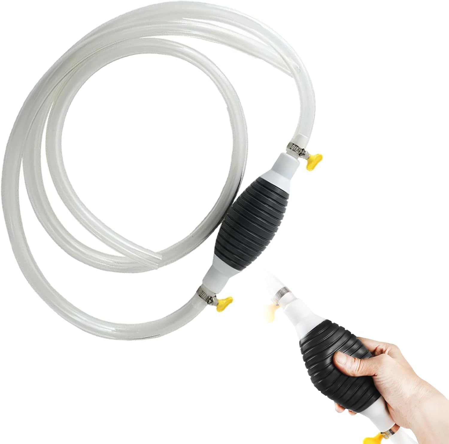 Kit Di Pompaggio A Sifone Manuale, Pompa Per Sifone Sifone Olio Pompa Del Sifone Manuale Del Combustibile, Benzina Per Carburante Per Acqua Per Trasferimento Liquido Da 15 Mm Per Auto - Foto 8