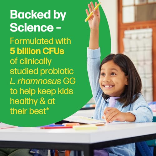 Culturelle Kids Chewable Daily Probiotic for Kids, Ages 3+, 30 Count, #1 Pediatrician-Recommended Brand, Natural Berry Flavored Daily Probiotics for Digestive Health, Oral Care & Immune Support