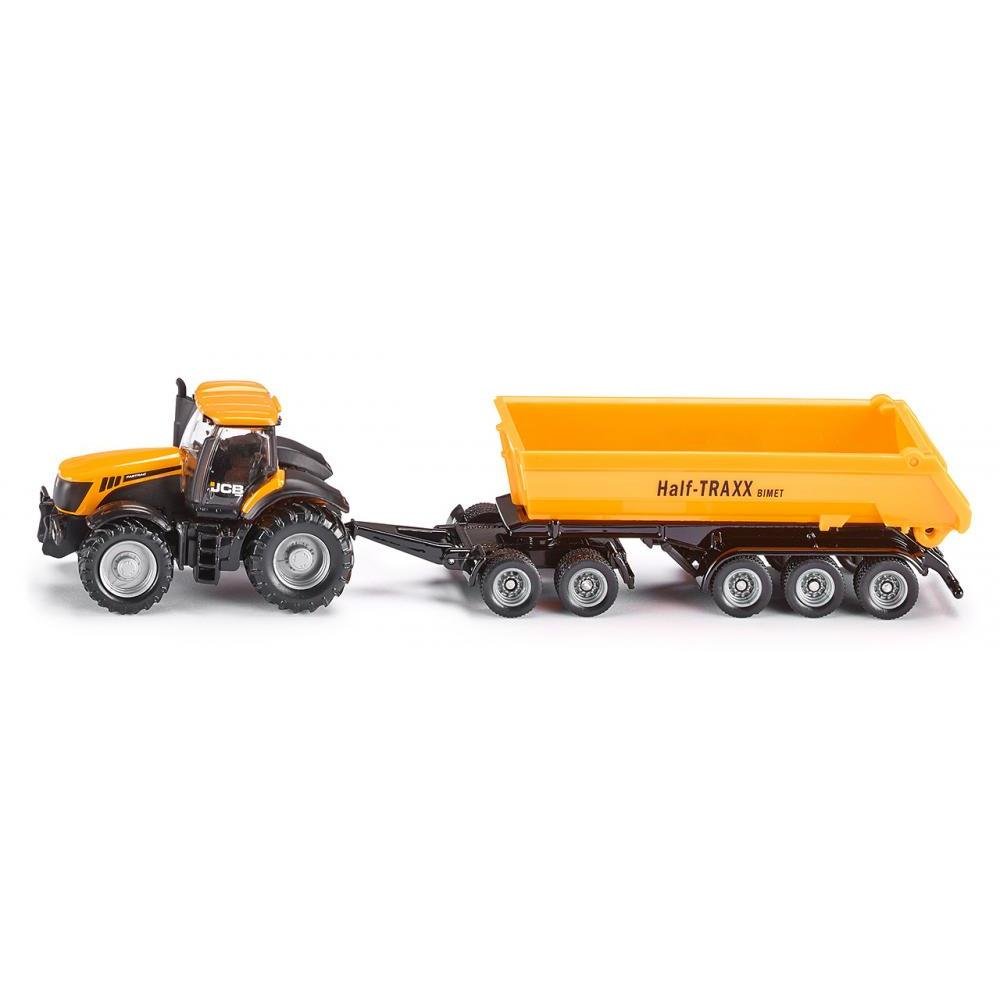Amazon.com: Siku 1858, JCB Tractor with Dolly and Tipping Trailer