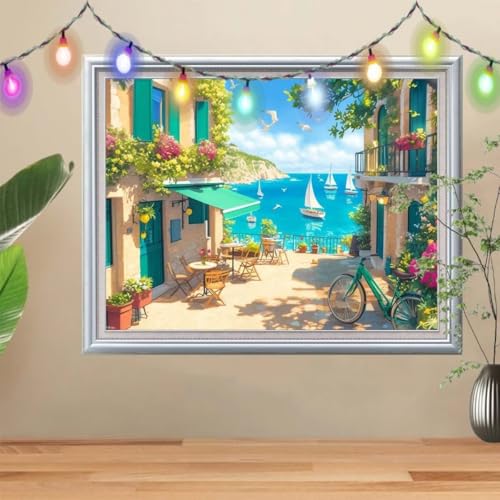 Diamond painting voilier 50x70 cm | Kit broderie diamant complet adulte pour décoration murale