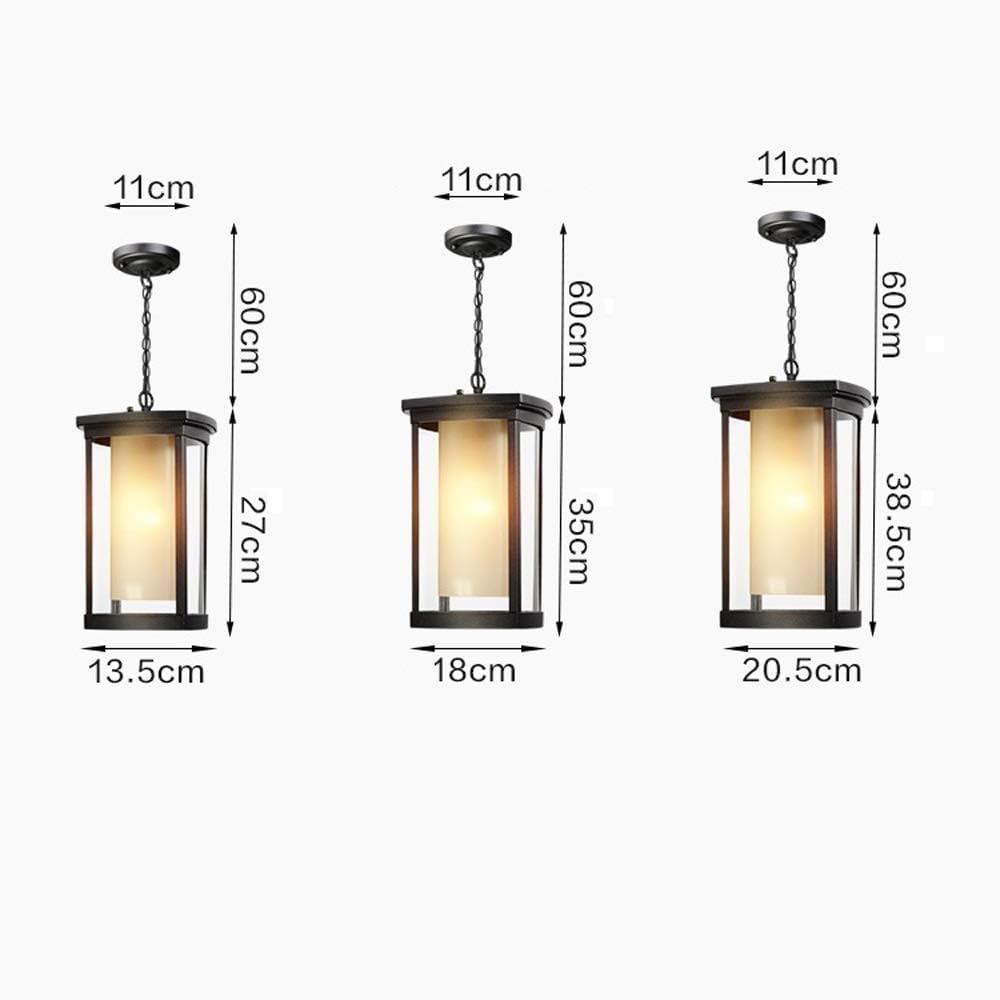 Ip54 Adjustable Outdoor Aluminum Light Porch Glass Lantern Lighting Fixture Metal Glass Patio Hanging Lamp Waterproof Porch Vineyard Chandelier E27 Edison/L