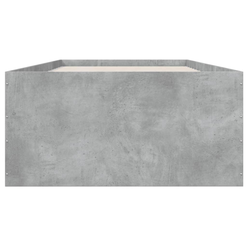 vidaXL Estructura de Cama Madera de ingeniería Gris hormigón 100x200cm