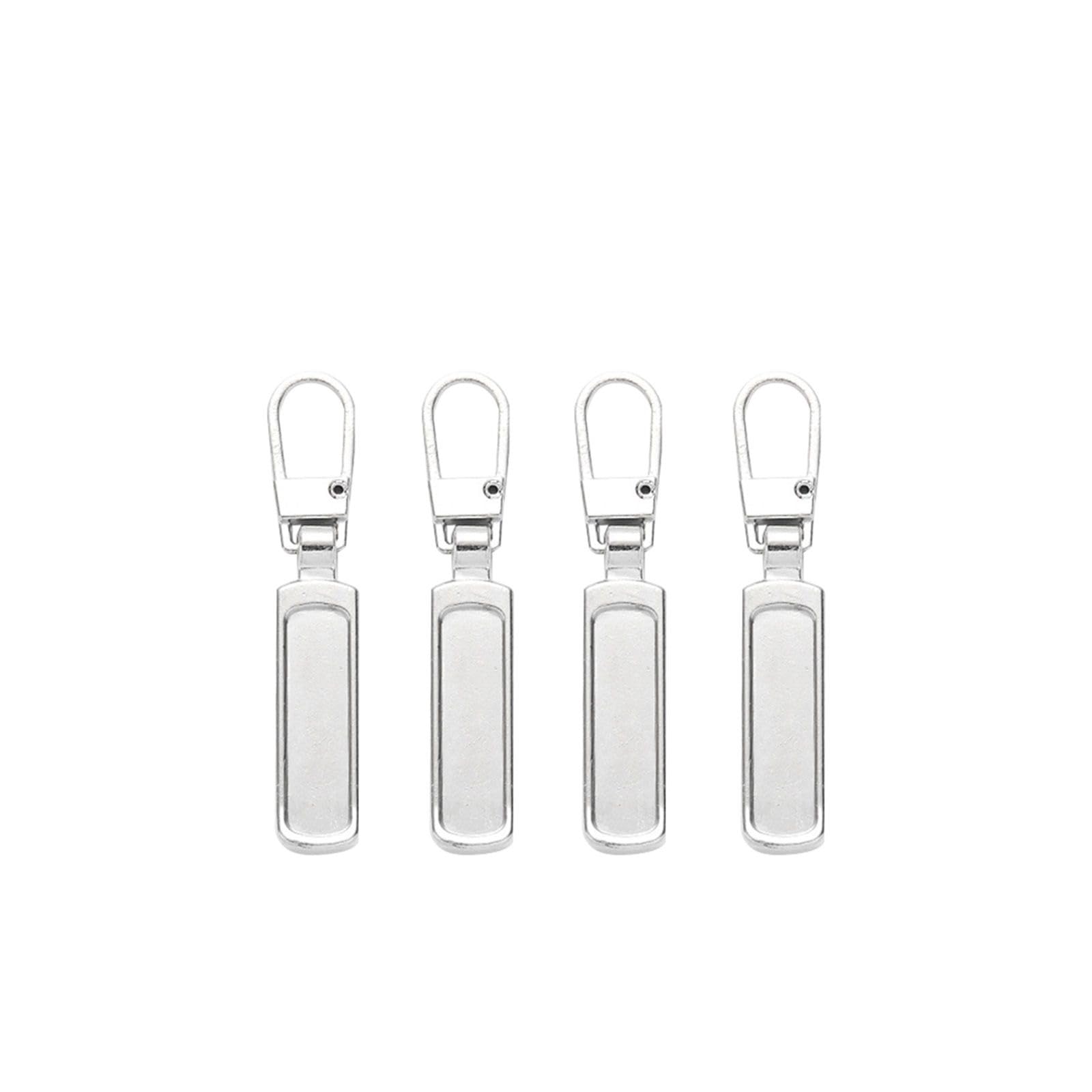Tiradores de cremallera, 4/8 piezas de tirador de cremallera de repuesto desmontable(Silver 4 Pcs)