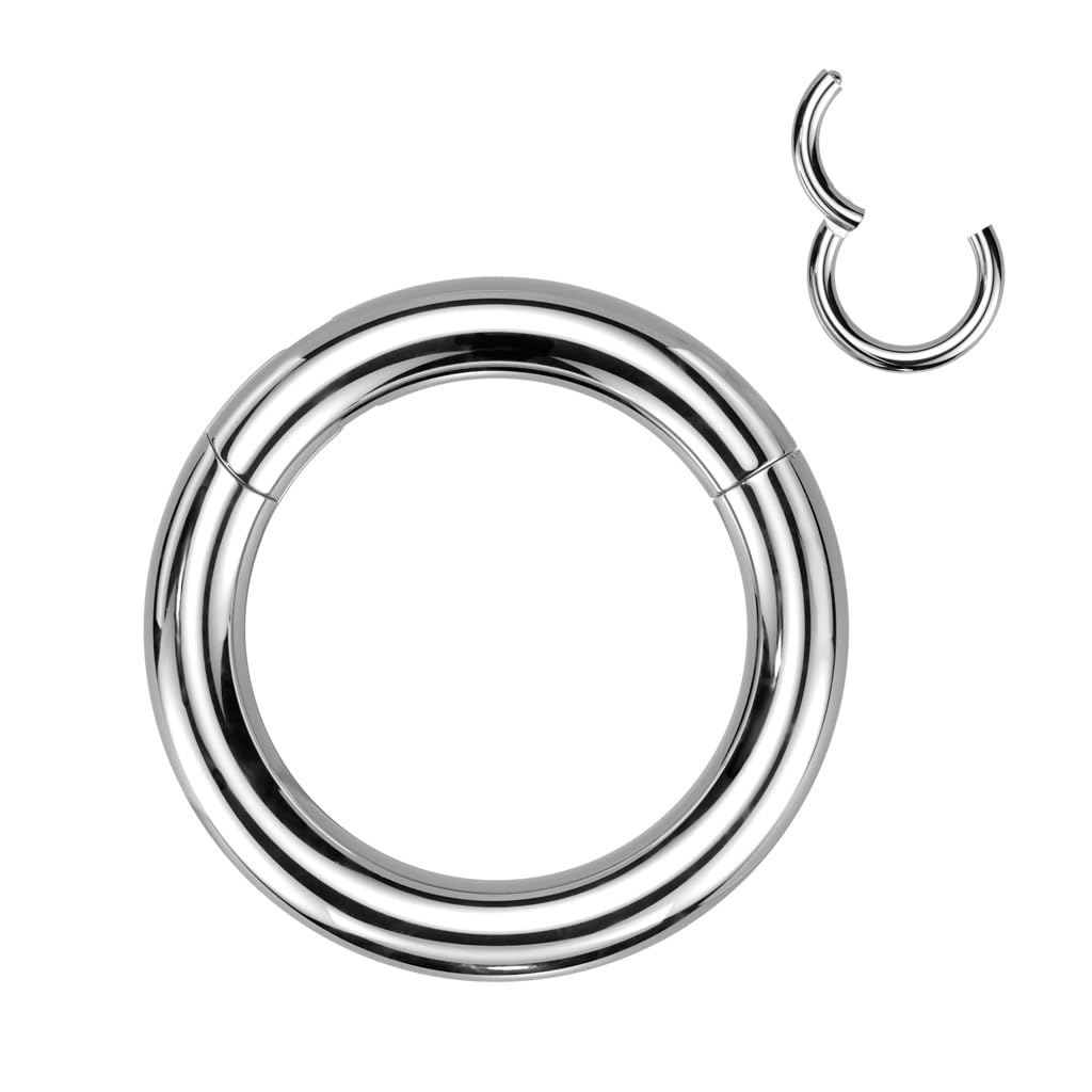 Segmentring Clicker SILBER mit Scharnier - 5,0 mm aus G23 Titan - Smooth Closure Ring