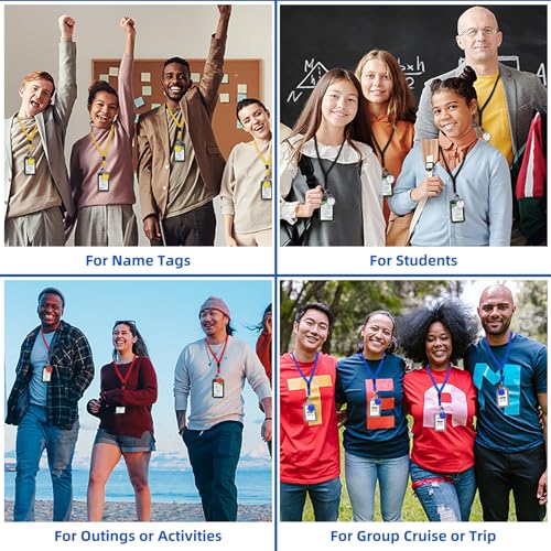 Image of Neck Lanyard with Release Buckle 4 Pack, Key Tags Rings Chain 4 Colors, for Phone,ID Badge Holder, Keys, Women Men Cruises Ships Nurse Doctor Office Gifts