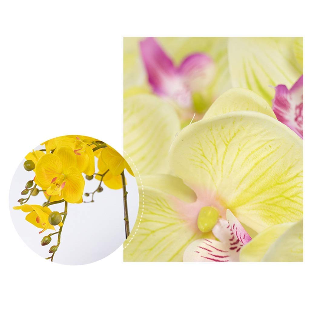 Zestaw sztucznych kwiatów, sztuczne kwiaty Phalaenopsis z doniczką, duża sztuczna orchidea w wazonie, sztuczny kwiat do dekoracji salonu, piękne sztuczne kwiaty i wazony