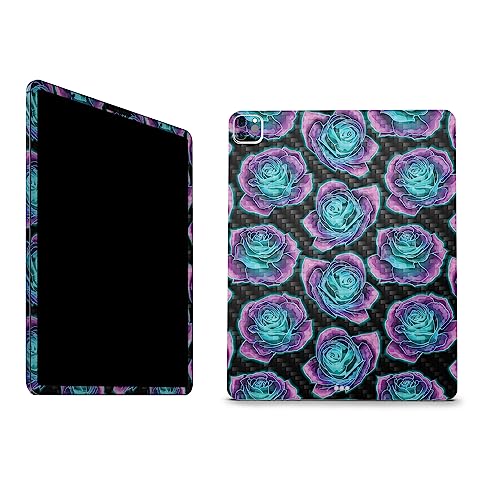 Image of MightySkins Carbon Fiber Skin Compatible with Apple iPad Pro 12.9 inch M2 6th Gen (2022) Full Wrap Kit - Crystalline Roses | Protective, Durable Textured Carbon Fiber Finish | Made in The USA