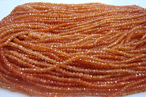 Perles de Cornaline rondelles facettées LKBEADS 3mm pierre naturelle lithothérapie bijoux