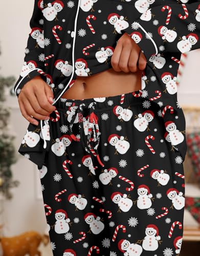 RAISEVERN Couples Christmas Matching Pajamas Set Women Men Xmas Pjs Soft Pyiama Set Long Sleeve Loungewear Warm Sleepwear2