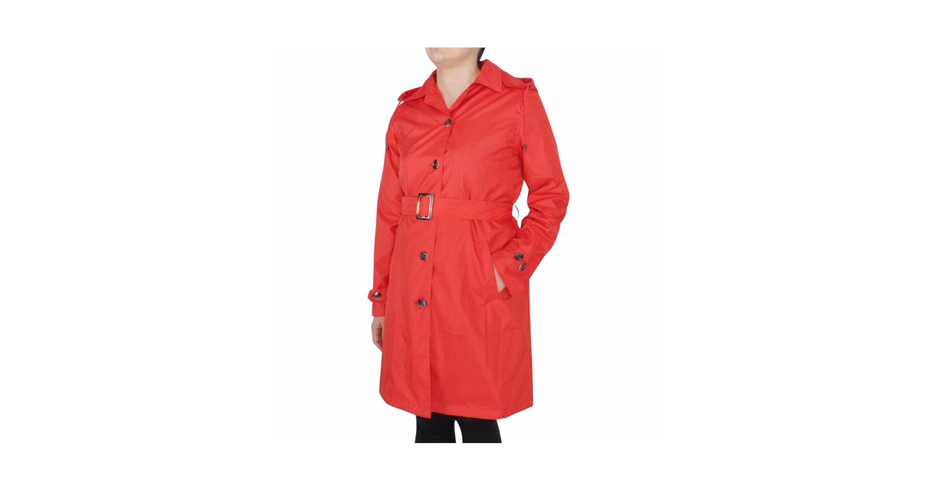 Amazon.com: Capelli New York Ladies Trench Rain Coat, Mid