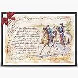 Die Staffelei Geschenk Pferdesportler/Witziges Gedicht mit liebevoller Zeichnung auf hochwertigem Papier/besondere Geschenkidee für den Pferdesportler