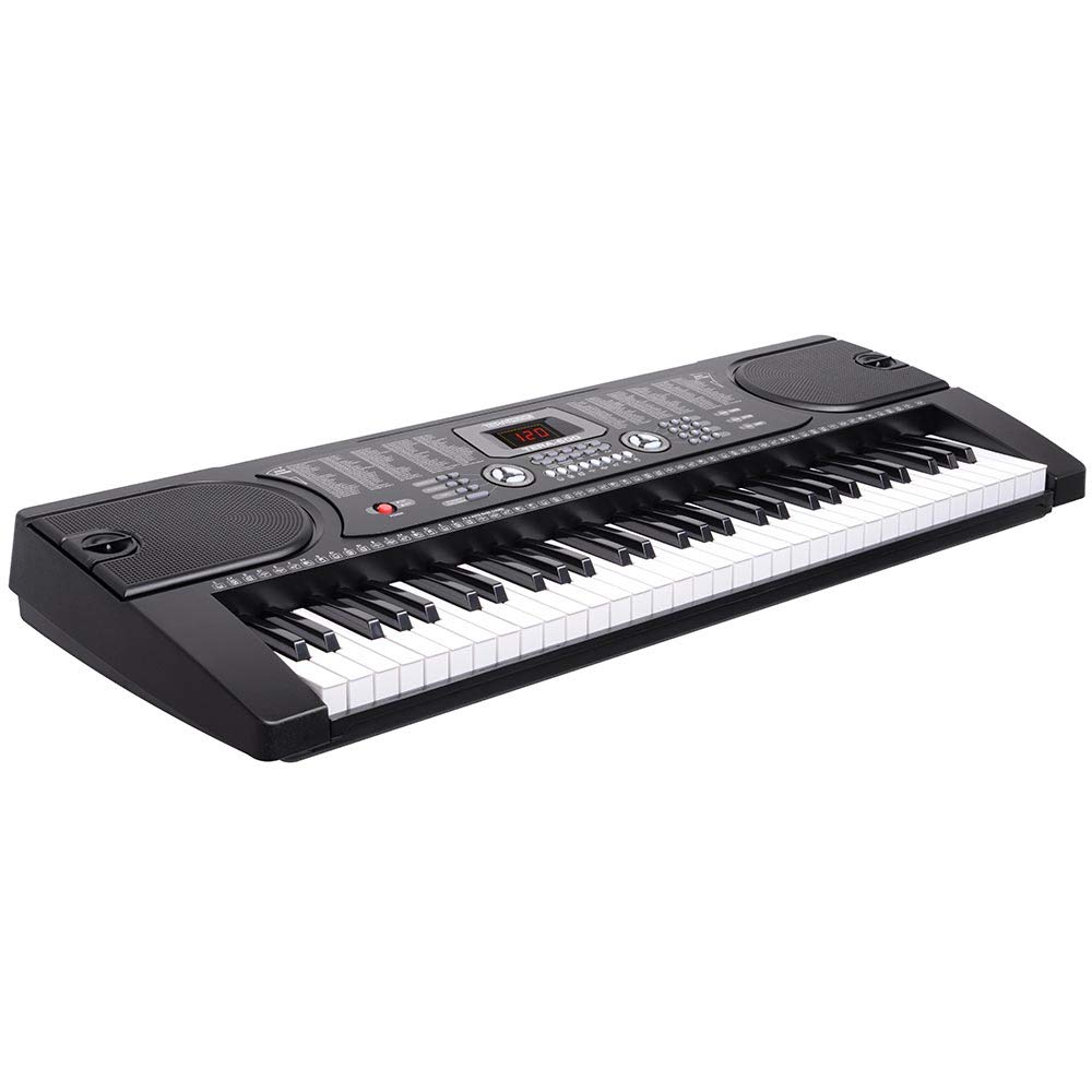 Bakaji Tastiera Musicale Pianola Elettronica 61 Tasti Pianoforte Multifunzione con 255 Ritmi 24 Brani Preimpostati Funzione Percussione Ingresso AUX Leggio Porta Spartito/Tablet e Microfono