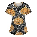 Online Shopping,Halloween Costumes Woman 2024 Scrub Tops Women Summer Tops for Women 2024 V Neck T Shirts for Women Disfraces Sexis De Halloween para Mujer Fall Clohtes for Women 2024(Black,L)