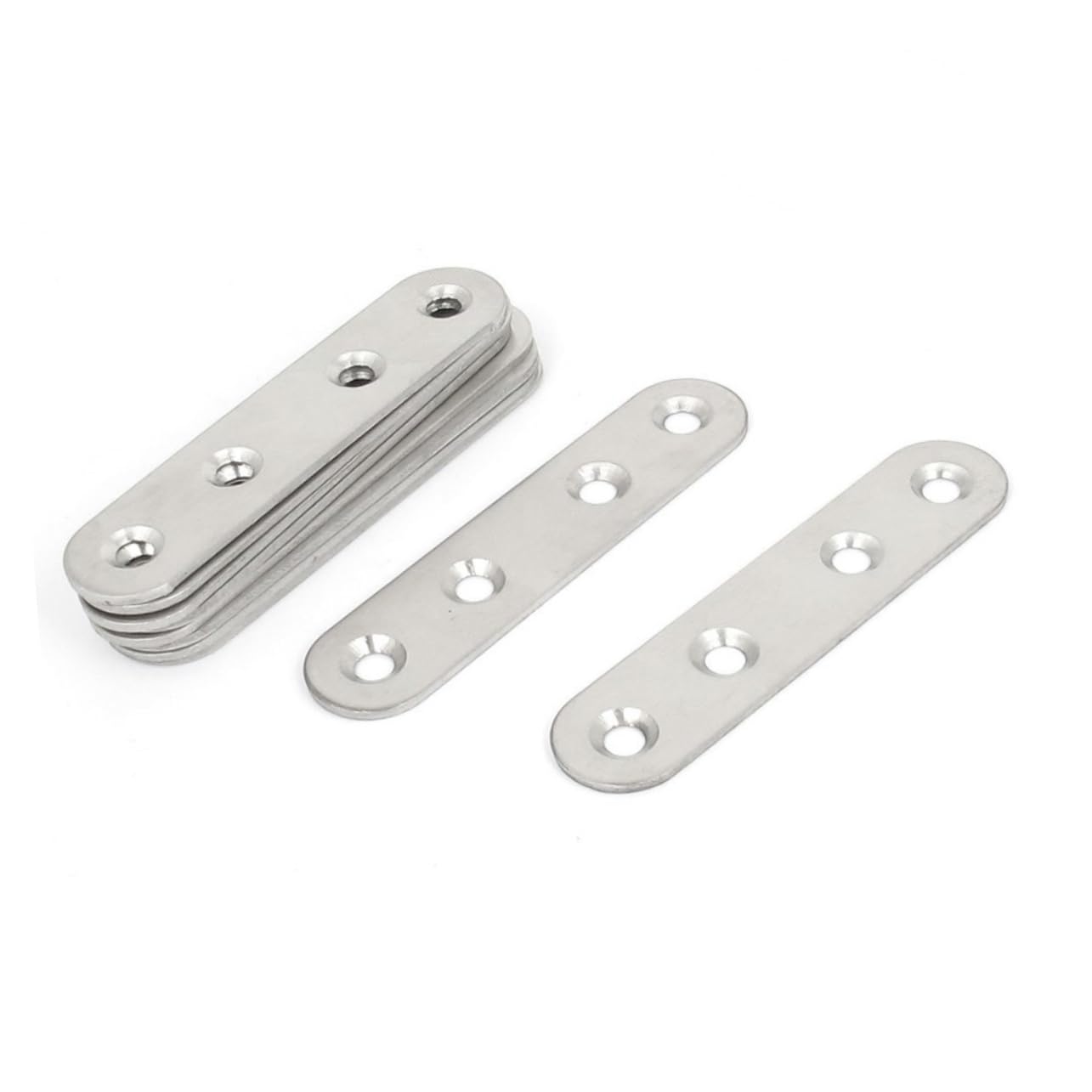 FUNOMOCYA 10pcs 95mmx20mmx2.5mm Stainless Steel Fixing Plate 4 Hole Repair Plate for Corner Brace Furniture Joinery