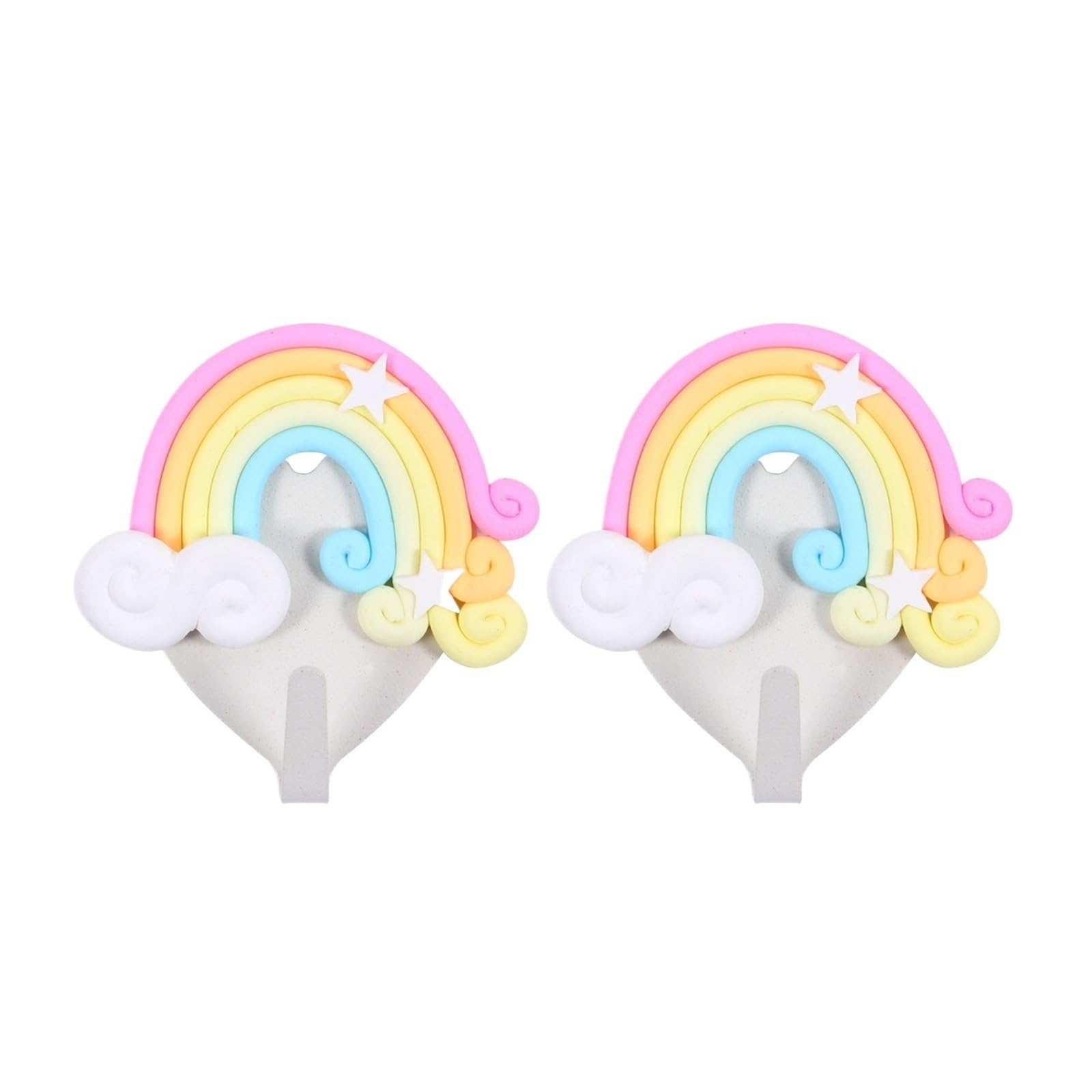 HRXEXSBAM 2Pcs Heart Shaped Self Adhesive Hooks, Iron Wall Mount Multi-Purpose Hanger for Home Storage(Assorted Color 1)