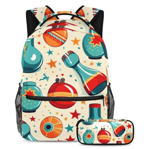 Cartables de grande capacité Galaxy Strikes Bowling avec trousse ado