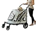 Pet Gear NO-ZIP Stroller, Push Button Zipperless Dual Entry, for Single or Multiple Dogs/Cats, Pet Can Easily Walk In/Out, No Need to Lift Pet, Fog, Expedition