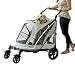 Pet Gear NO-Zip Stroller, Push Button Zipperless Dual Entry, for Single or Multiple Dogs/Cats, Pet Can Easily Walk in/Out, No Need to Lift Pet