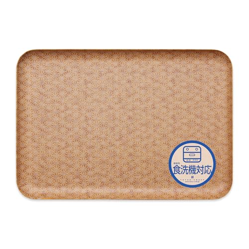 TATSU-CRAFT(タツクラフト) 和風 和紙 トレー L 39cm 麻の葉 食洗機対応 日本製 トレイ お盆 プラスチック おしゃれ かわいい 食事 食卓用 コーヒー キッチン ランチョンマット 洗える 小学生 子供 男の子 女の子