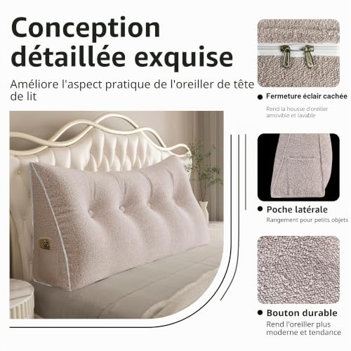 Coussin triangulaire de lit contre le mal de dos en lecture