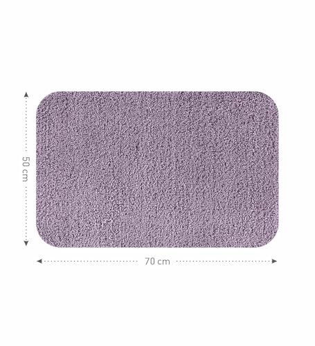 Image of Obsessions Ultra-Absorbent Quick-Dry Bath Mat | 1400 GSM Polyester | Soft, Non-Slip & Fast-Drying Bathroom Rug for Safety & Comfort | 50 x 70 cm | Mouve
