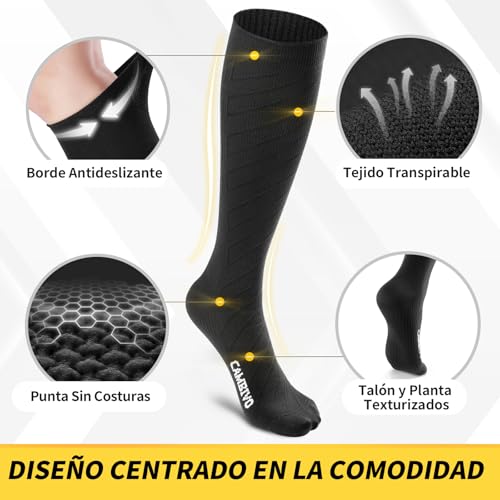 Miniatura 2 de Cambivo Medias De Compresión Mujer Hombre 3pares, Calcetines Compresion 20-30mmhg, Medias De Compresion Varices Para Deporte, Running, Ciclismo, Deportivos, Senderismo, Viajes, Enfermera