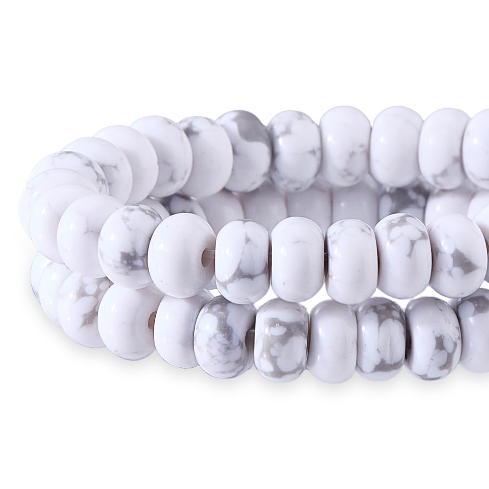 Perles en howlite naturelle SUPERFINDINGS, l'éclat de la pierre minérale