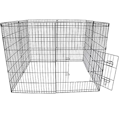 Oypla 91cm Large Folding Pet Dog Rabbit Run Play Pen Cage Enclosure Fence
