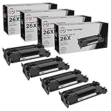 LD Compatible Toner Cartridge Replacement for HP 26X CF226X High Yield (Black, 4-Pack)