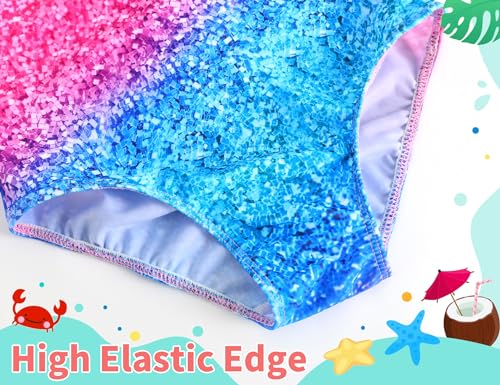 Image of TENVDA Girls Swimsuit Summer Beach Sport Halter Bathing Suits One Piece Swimwear for 2-12 Years Old Kids